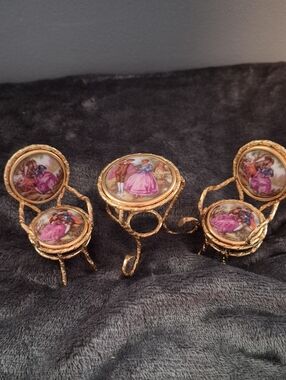 Fragonard Chair Set By Limoges